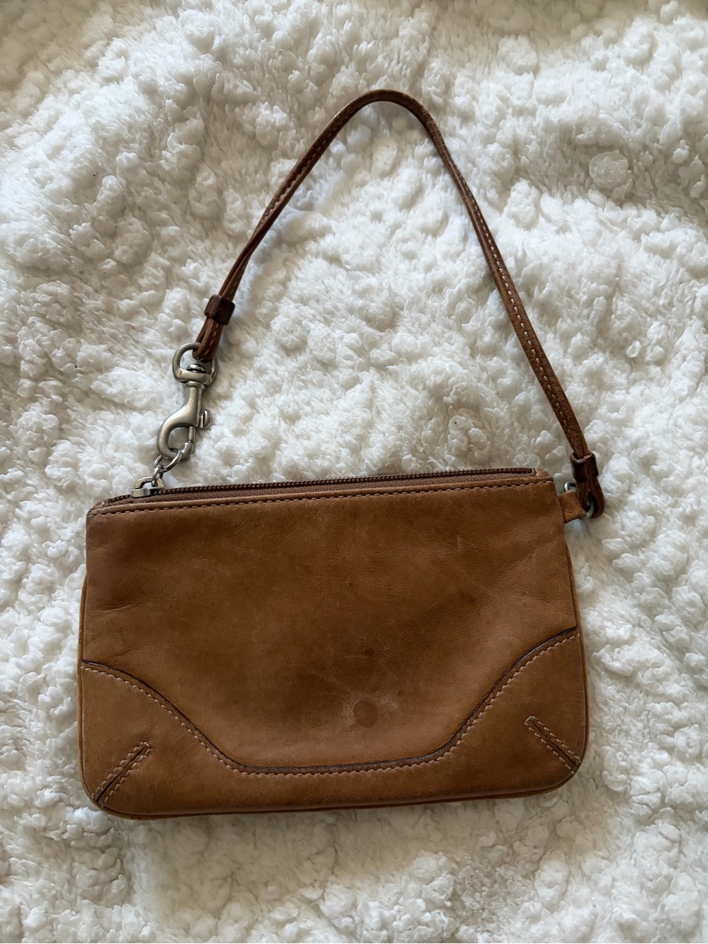 Coach Leather Wristlet Clutch in Brown